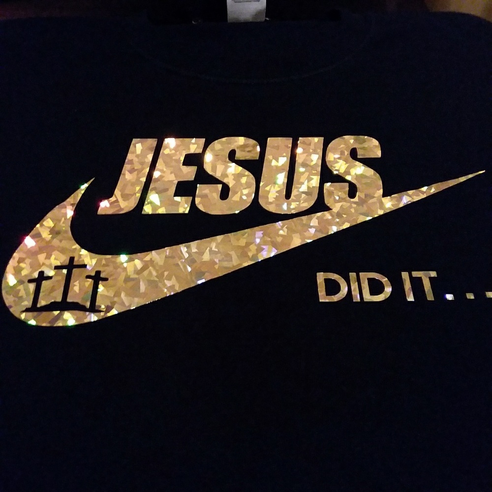 Jesus Did It Custom T Shirt Black & Gold